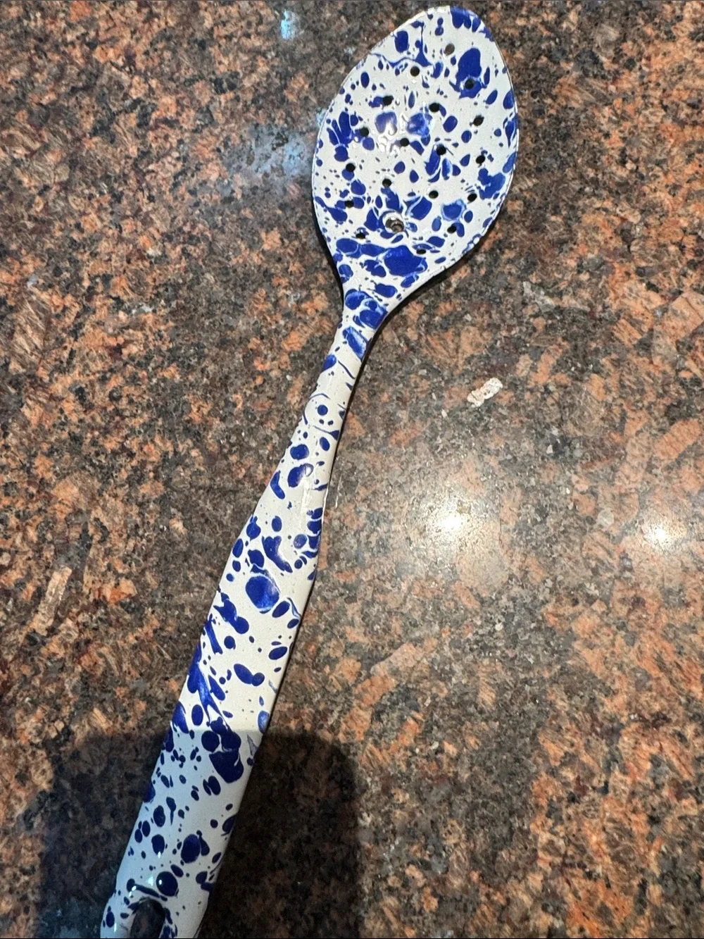 Blue & white Metal serving spoon